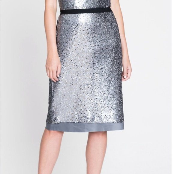 NIC+ZOE Twinkle Night Silvery Sequin Skirt Size 2 New - Picture 2 of 10